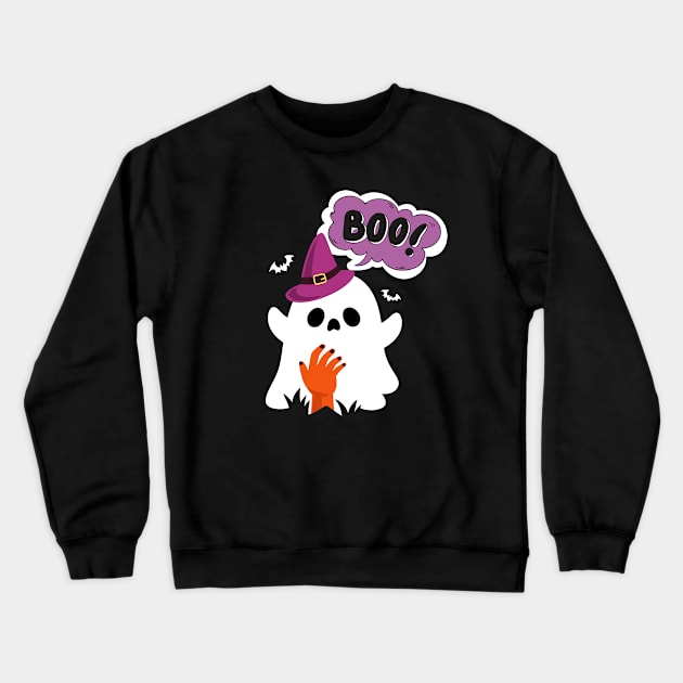 Halloween Boo Crewneck Sweatshirt by JabsCreative